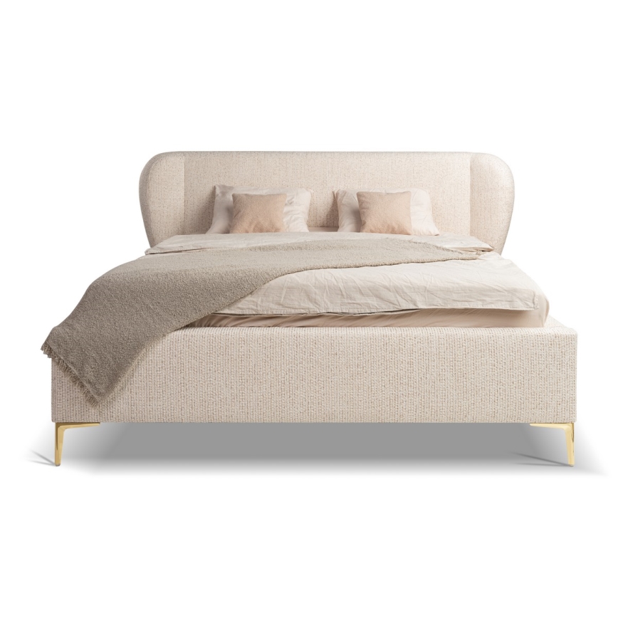 Lit rembourré sans matelas DALIA 160x200 cm beige