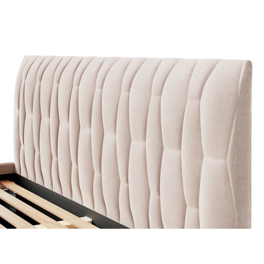 Lit rembourré sans matelas FLORA 160x200 cm beige