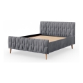 Lit rembourré sans matelas FLORA 180x200 cm gris