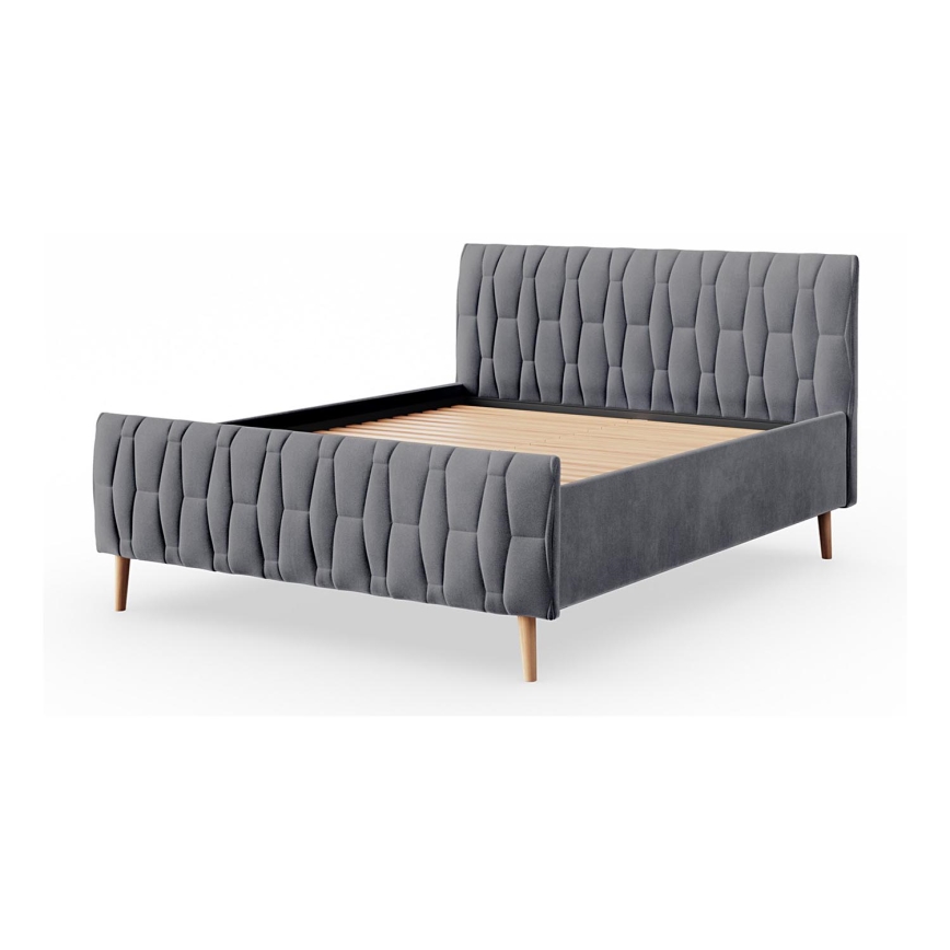 Lit rembourré sans matelas FLORA 180x200 cm gris
