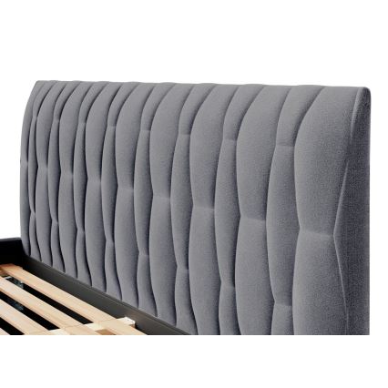 Lit rembourré sans matelas FLORA 180x200 cm gris