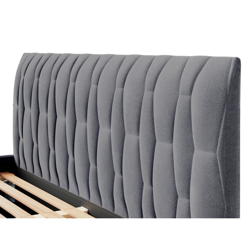 Lit rembourré sans matelas FLORA 180x200 cm gris