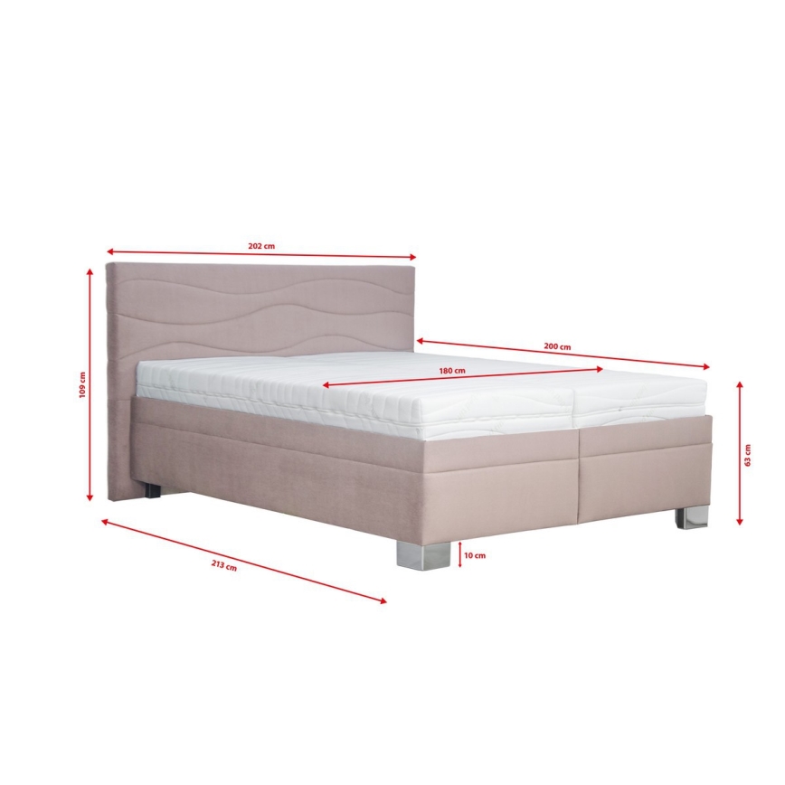 Lit rembourré sans matelas WINDSOR 180x200 cm beige