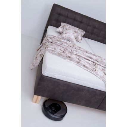 Lit rembourré VIOLET 180x200 cm avec matelas et coffre de rangement, gris foncé