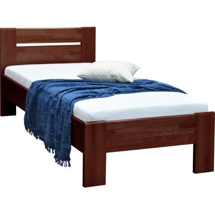 Lit simple AMBER 90 x 200 cm, noyer foncé