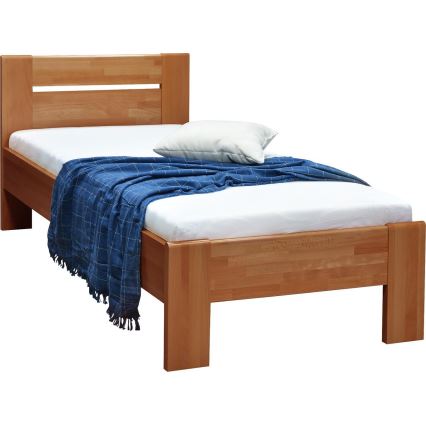 Lit simple AMBER 90 x 200 cm noyer