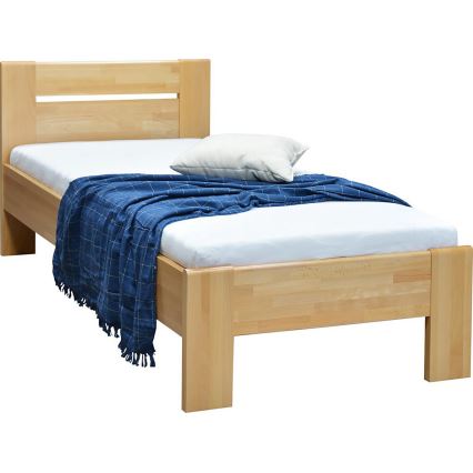 Lit simple en bois massif AMBER 90x200 cm, hêtre