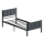 Lit simple en métal LUNOR 90 x 200 cm, anthracite, capacité de charge 120 kg