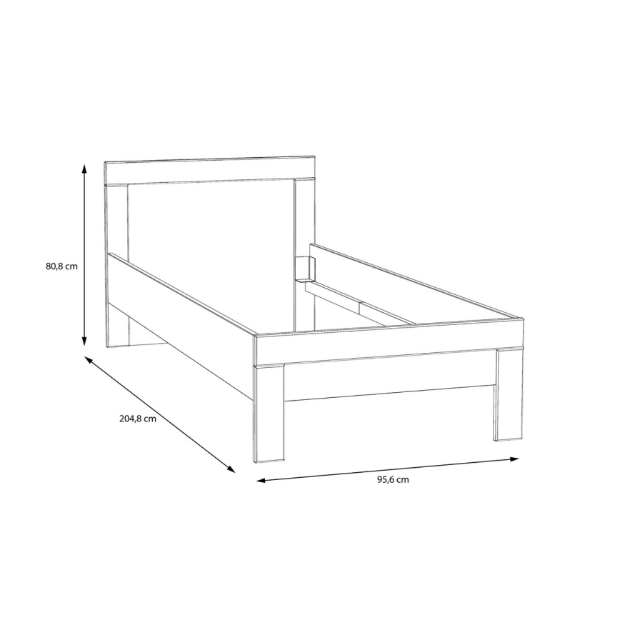 Lit simple SNOWIE 90 x 200 cm, blanc