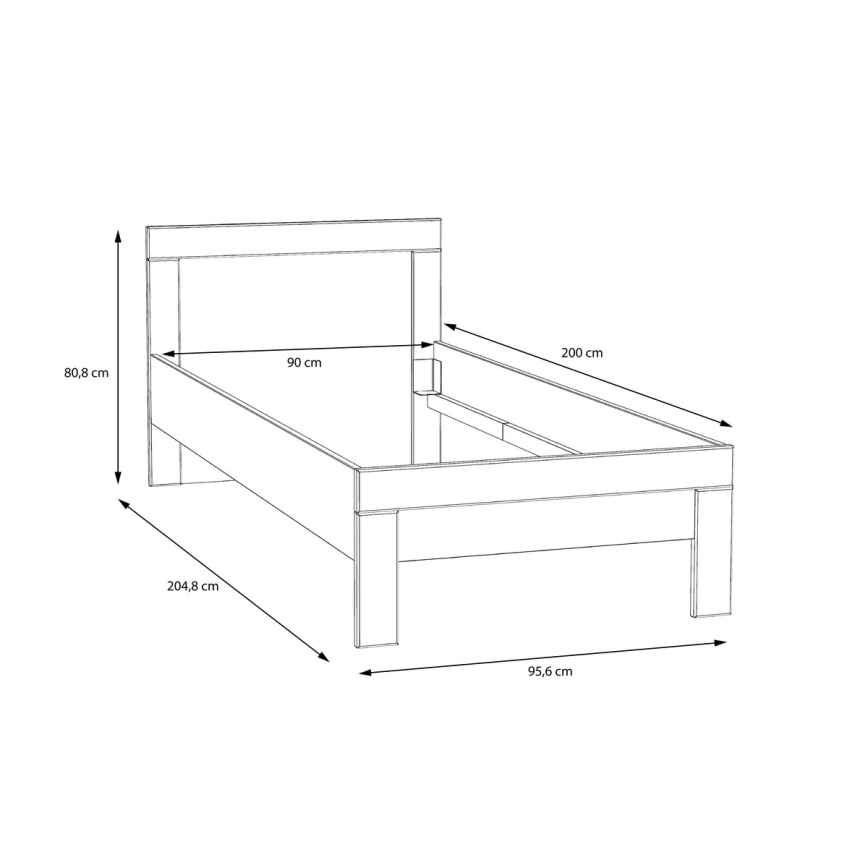 Lit simple SNOWIE 90 x 200 cm, blanc