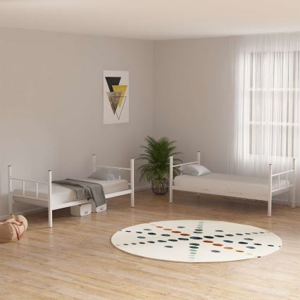 Lit superposé en métal MAVEN 90 x 200 cm, blanc — charge maximale 2 x 100 kg
