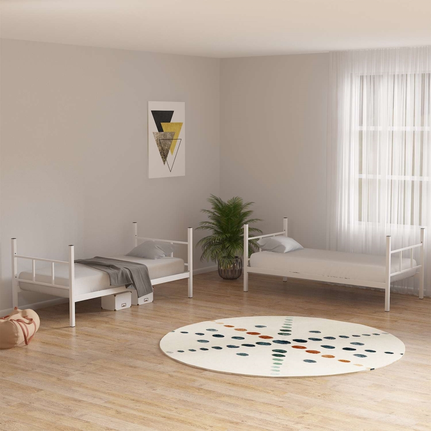 Lit superposé en métal MAVEN 90 x 200 cm, blanc — charge maximale 2 x 100 kg