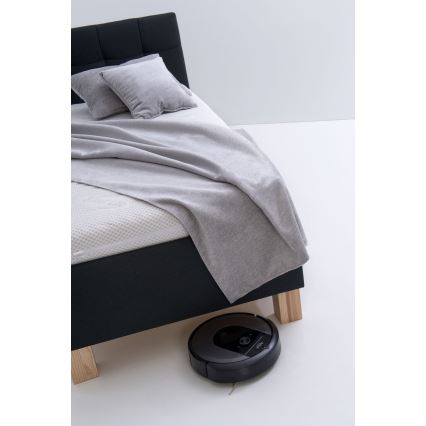 Lit tapissé avec coffre de rangement MARIA ONE 90x200 cm sans matelas, anthracite