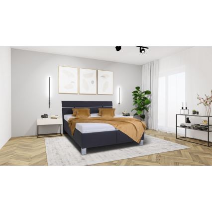 Lit tapissé avec coffre de rangement sans matelas ALIS 180x200 cm anthracite