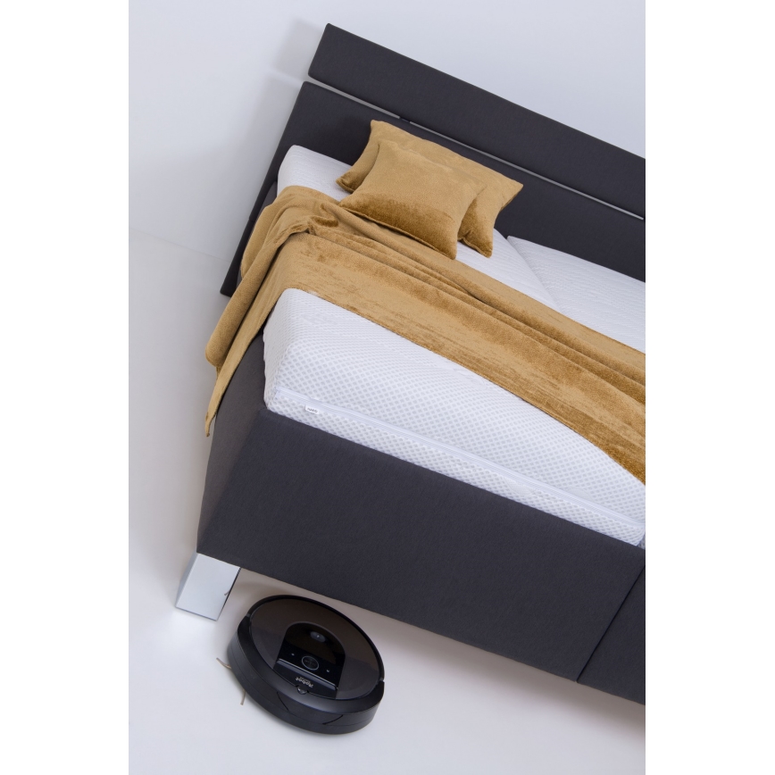 Lit tapissé avec coffre de rangement sans matelas ALIS 180x200 cm anthracite