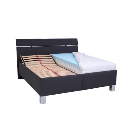 Lit tapissé avec coffre de rangement sans matelas ALIS 180x200 cm anthracite