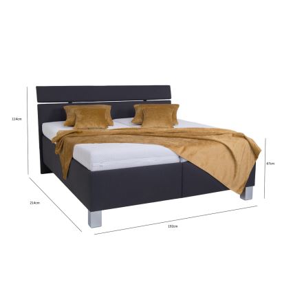 Lit tapissé avec coffre de rangement sans matelas ALIS 180x200 cm anthracite