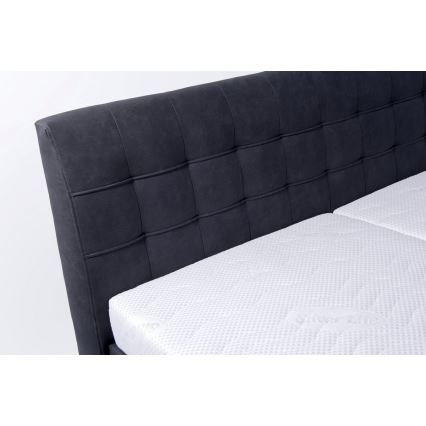 Lit tapissé avec coffre de rangement VIOLET 180 x 200 cm, anthracite — sans matelas