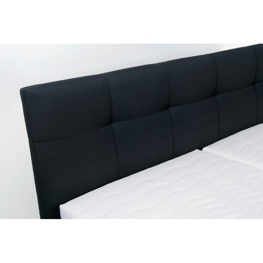 Lit tapissé avec matelas et coffre de rangement MARIA 160x200 cm anthracite