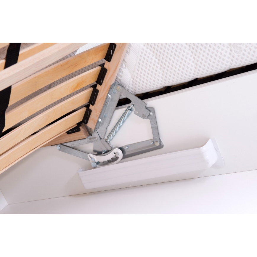 Lit tapissé avec matelas et coffre de rangement MARIA 160x200 cm anthracite