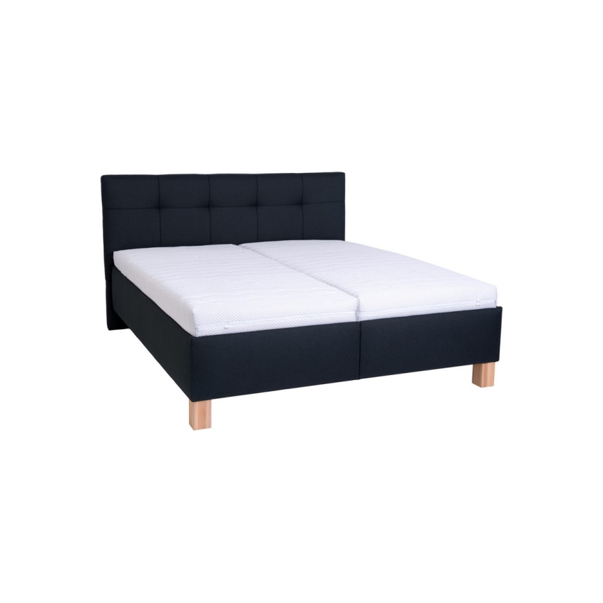 Lit tapissé avec matelas et coffre de rangement MARIA 160x200 cm anthracite