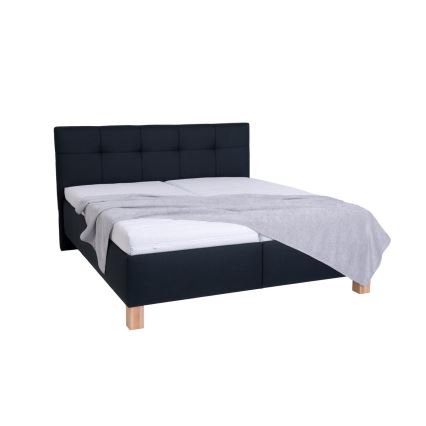 Lit tapissé avec matelas et coffre de rangement MARIA 160x200 cm anthracite