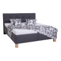 Lit tapissé avec matelas et coffre de rangement MARIA 180 x 200 cm gris