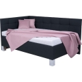 Lit tapissé avec matelas et coffre de rangement MARIA PETITE 120x200 cm anthracite