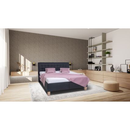 Lit tapissé avec matelas et coffre de rangement VIOLET 180x200 cm anthracite