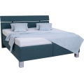 Lit tapissé avec matelas et rangement intégré ALIS 180x200 cm bleu pétrole