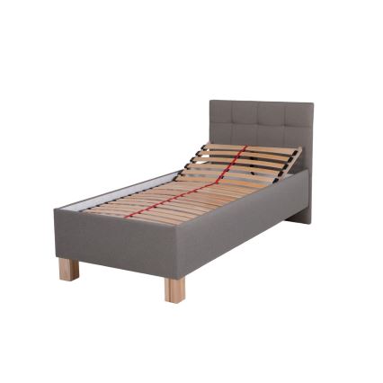 Lit tapissé avec rangement intégré MARIA ONE 90x200 cm taupe, sans matelas