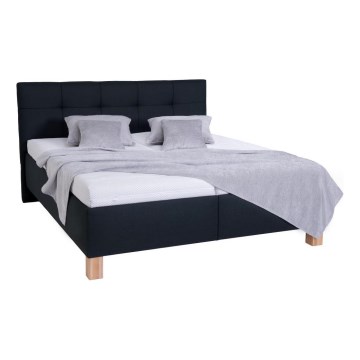 Lit tapissé MARIA 160x200 cm anthracite avec matelas et coffre de rangement
