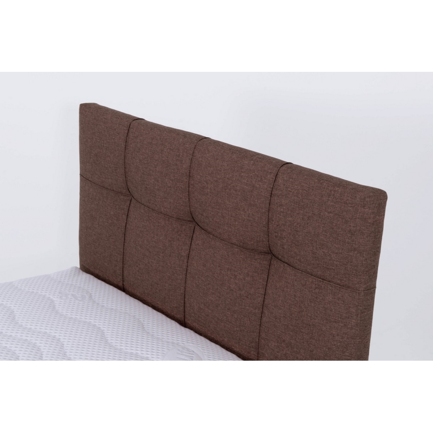 Lit tapissé MARIA ONE 90 x 200 cm avec coffre de rangement, marron, sans matelas