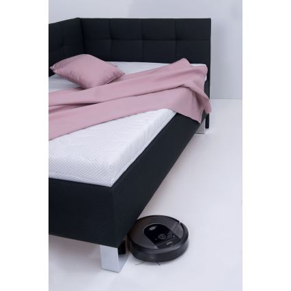 Lit tapissé MARIA PETITE 120x200 cm avec coffre de rangement, sans matelas, anthracite