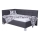 Lit tapissé MARIA PETITE 120x200 cm, matelas inclus et coffre de rangement intégré, gris