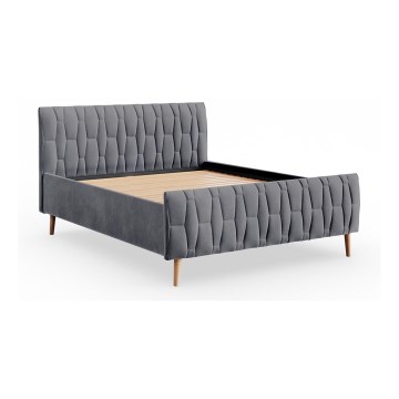 Lit tapissé sans matelas FLORA 180x200 cm gris