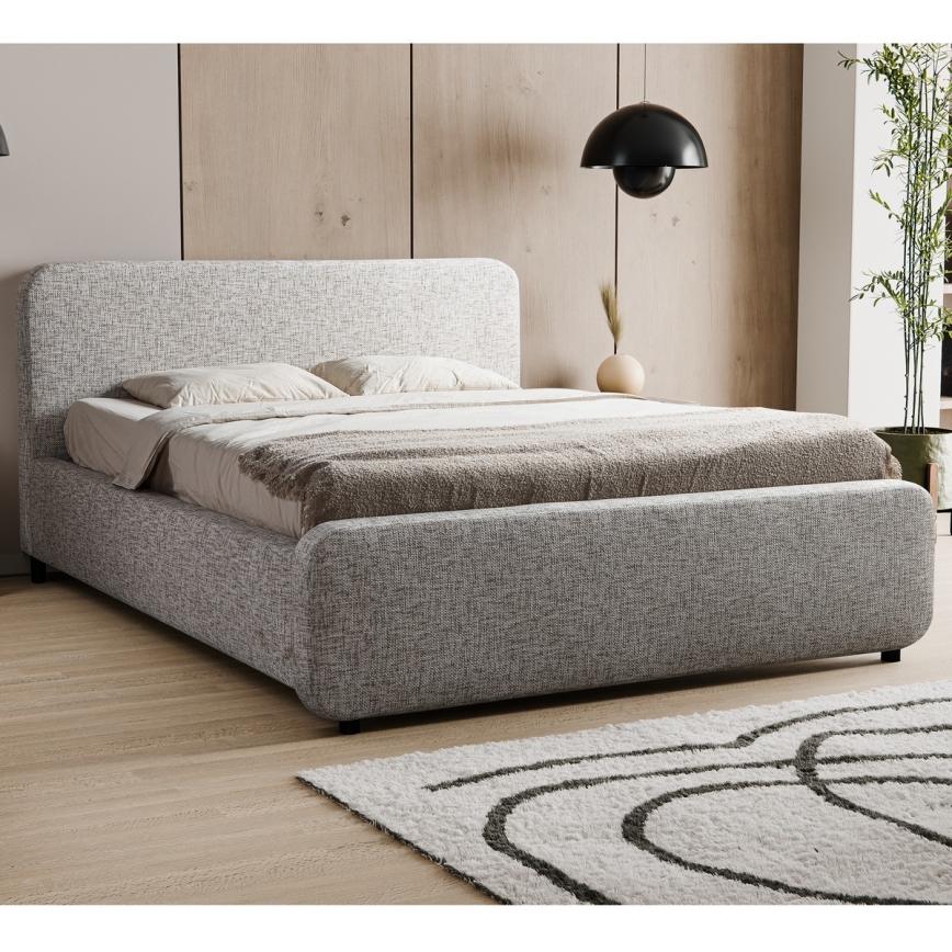Lit tapissé sans matelas LAJLA 180x200 cm beige