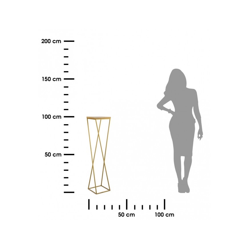 Bloemenstandaard LOFT 100x24 cm goud/bruin