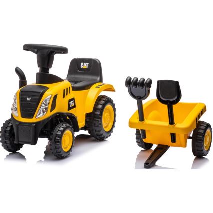 Loopfiets tractor CAT 2xAA geel/zwart