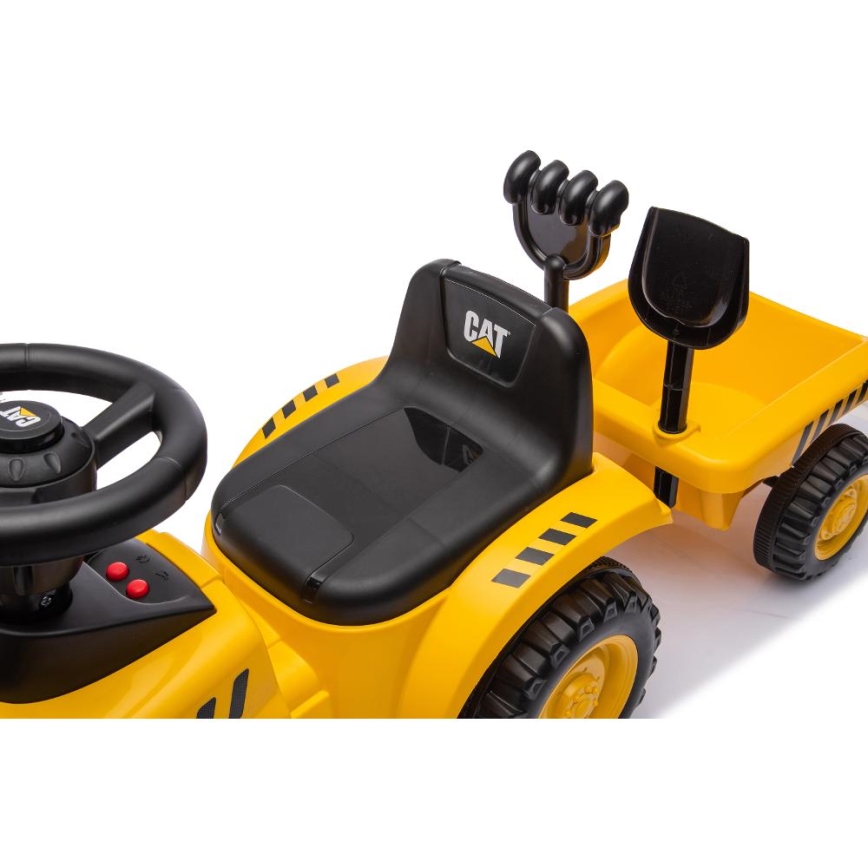 Loopfiets tractor CAT 2xAA geel/zwart