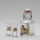 Lot 1x bouteille en verre et 2x verre à shot transparent avec un motif de renard