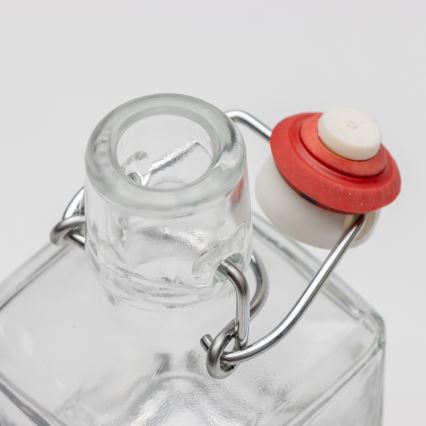 Lot 1x bouteille en verre et 2x verre à shot transparent avec un motif de renard