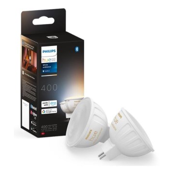 LOT 2x Ampoule à intensité variable LED Philips Hue White Ambiance GU5,3/MR16/5,1W/12V 2200-6500K