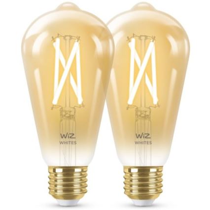 LOT 2x ampoule à intensité variable LED VINTAGE FILAMENT ST64 E27/6,7W/230V 2000-5000K Wi-Fi - WiZ