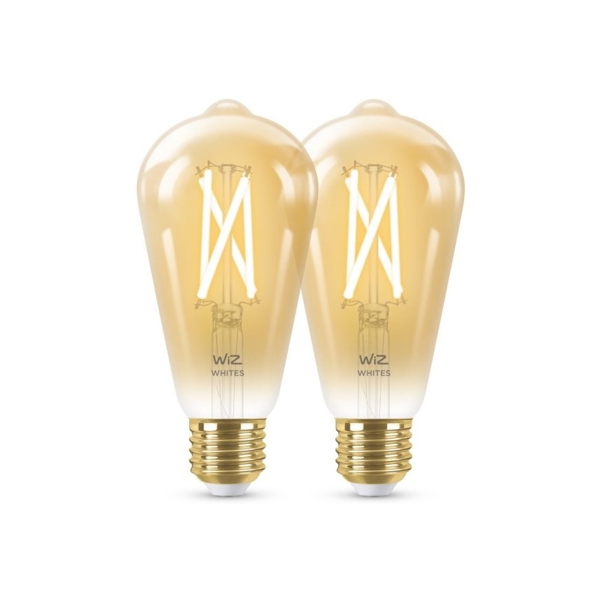 LOT 2x ampoule à intensité variable LED VINTAGE FILAMENT ST64 E27/6,7W/230V 2000-5000K Wi-Fi - WiZ