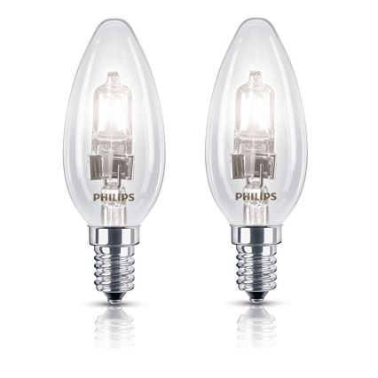 LOT 2x Ampoule halogène à intensité modulable E14/28W/230V - Philips