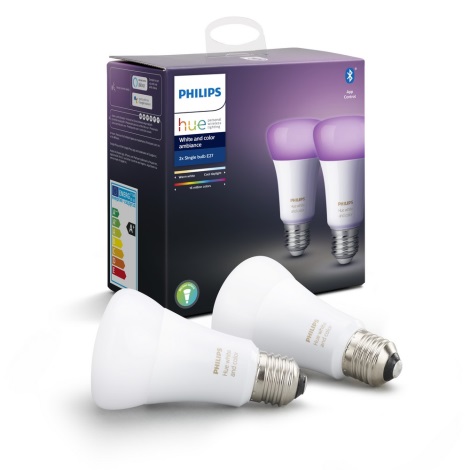 LOT  2x Ampoule LED à intensité variable Philips Hue White And Color Ambiance E27/9W/230V 2000-6500K