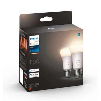 LOT 2x Ampoule LED à intensité variable Philips Hue WHITE E27/9,5W/230V 2700K