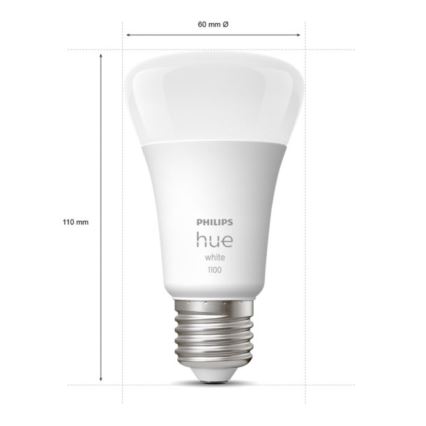 LOT 2x Ampoule LED à intensité variable Philips Hue WHITE E27/9,5W/230V 2700K