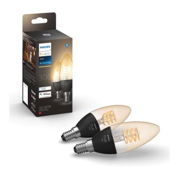 LOT 2x Ampoule à intensité variable LED Philips Hue WHITE P45 E14